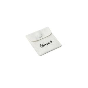 Bolsa textil suede color blanco para joyería y bisutería 57x57 mm S-501-B