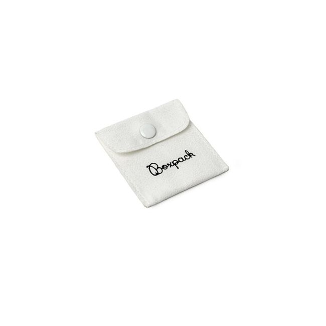 Bolsa textil suede color blanco para joyería y bisutería 57x57 mm S-501-B