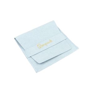 Pochette en microfibre pour bijoux, bleu ciel 79 x 79 mm M-402-AC