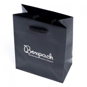 Shopper di carta opaca per gioielli e orologi, nera 120 x 150 x 65 mm B-M-N