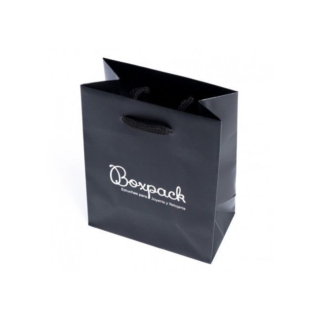 Bolsa de papel mate negra para joyería bisutería y relojería 120x150x65 mm B-M-N