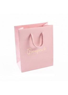 Bolsa de papel mate rosa cuarzo para joyería bisutería y relojería 120x150x65 mm B-M-RC