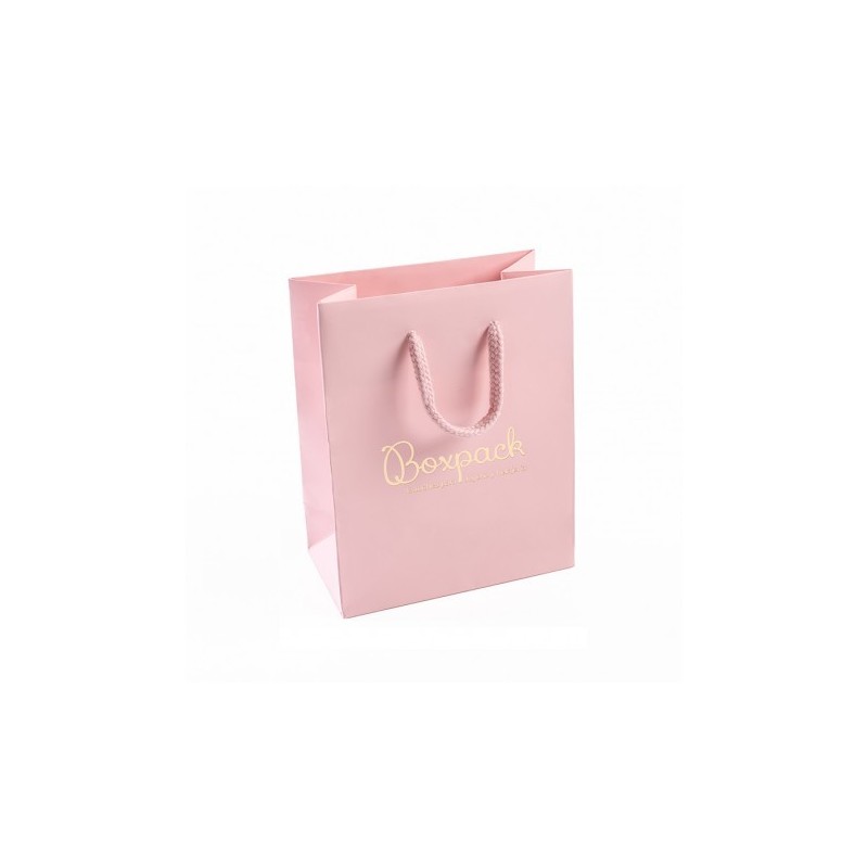 Bolsa de papel mate rosa cuarzo para joyería bisutería y relojería 120x150x65 mm B-M-RC