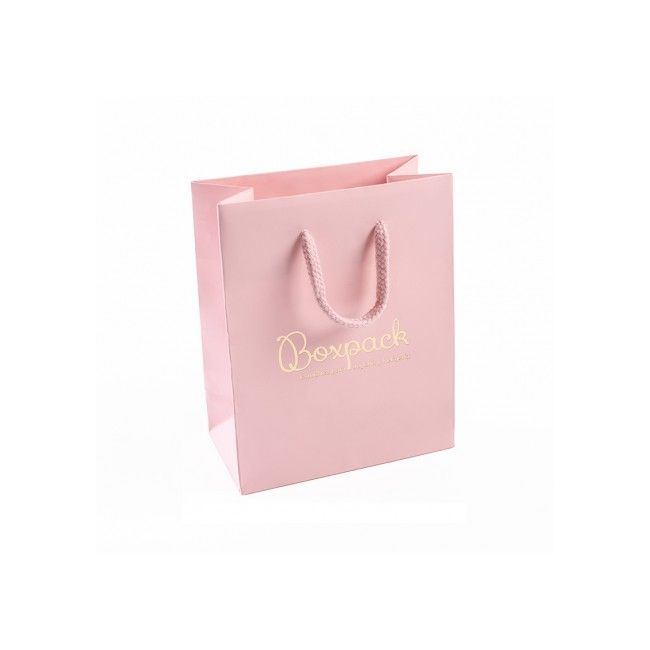Bolsa de papel mate rosa cuarzo para joyería bisutería y relojería 120x150x65 mm B-M-RC