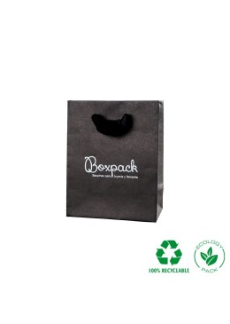 Bolsa de papel eco mate color negro para joyería, bisutería y relojería 120x150x65xmm E-B-M-N