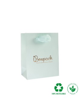 Bolsa de papel eco mate color aguamarina para joyería, bisutería y relojería 120x150x65xmm E-B-M-AQ