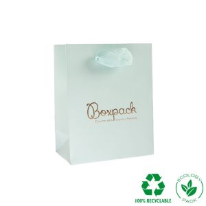 Matte Papiertragetasche in Aquamarin für Schmuck und Uhren 120 x 150 x 65 mm E-B-M-AQ