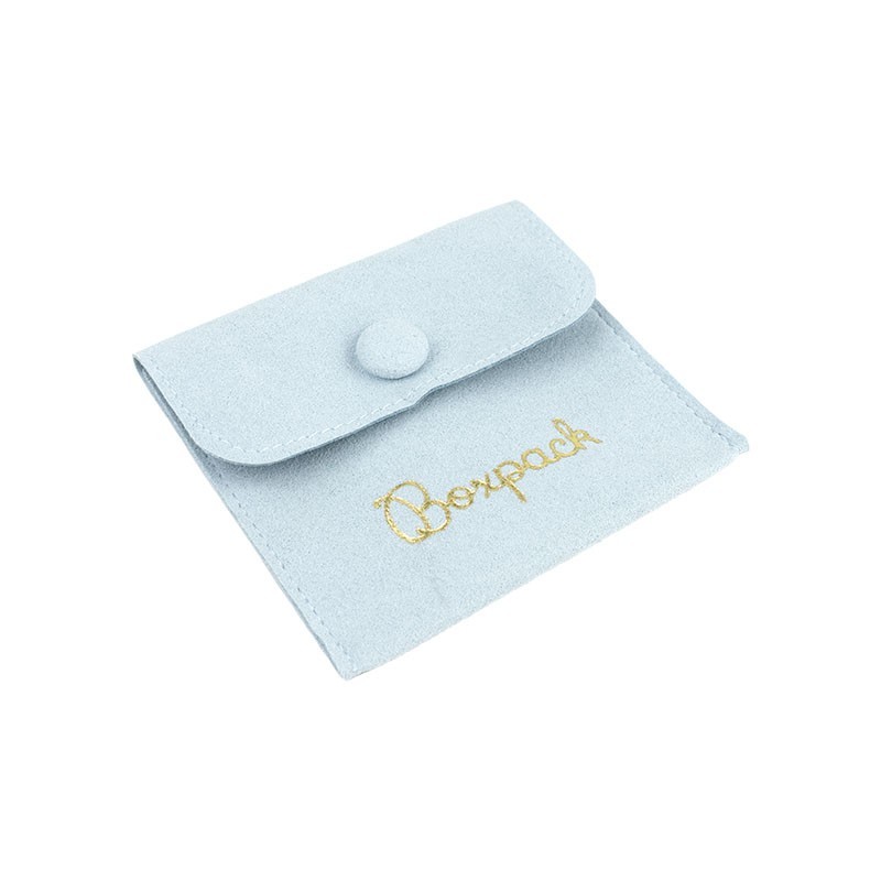 Bolsa textil de microfibra color azul cielo para joyería y bisutería 79x79 mm M-502-AC