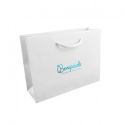 Saco de papel mate branco com asas brancas para joias e relógios 200 x 150 x 70 mm B-MA-B-B