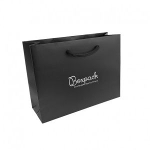 Bolsa de papel mate negra para joyería bisutería y relojería 200X150X70 mm B-MA-N
