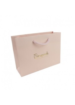 Bolsa de papel mate rosa cuarzo para joyería bisutería y relojería 200X150X70 mm B-MA-RC