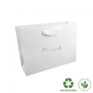 Shopper di carta opaca per gioielli e orologi, bianca 200 x 150 x 70 mm E-B-MA-B
