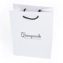 Bolsa de papel mate blanca asa negra para joyería bisutería y relojería 180x250x100 mm B-L-B-N