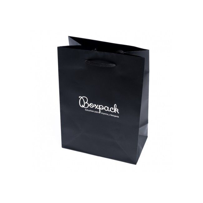 Bolsa de papel mate negra para joyería bisutería y relojería 180x250x100 mm B-L-N