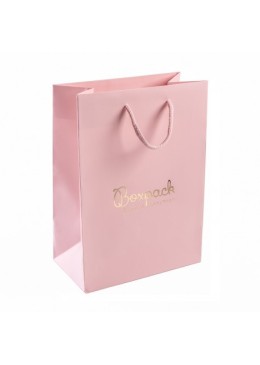 Bolsa de papel mate rosa cuarzo para joyería bisutería y relojería 180x250x100 mm B-L-RC