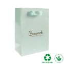 Saco de papel mate para joias e relógios, água-marinha 180 x 250 x 100 mm E-B-L-AQ