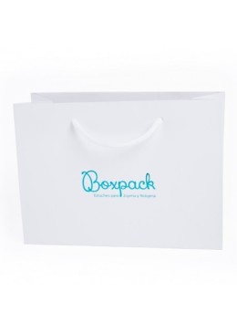 Bolsa de papel mate blanca asa blanca para joyería bisutería y relojería 250x180x100 mm B-LA-B-B