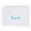 Saco de papel mate branco com asas brancas para joias e relógios 250 x 180 x 100 mm B-LA-B-B