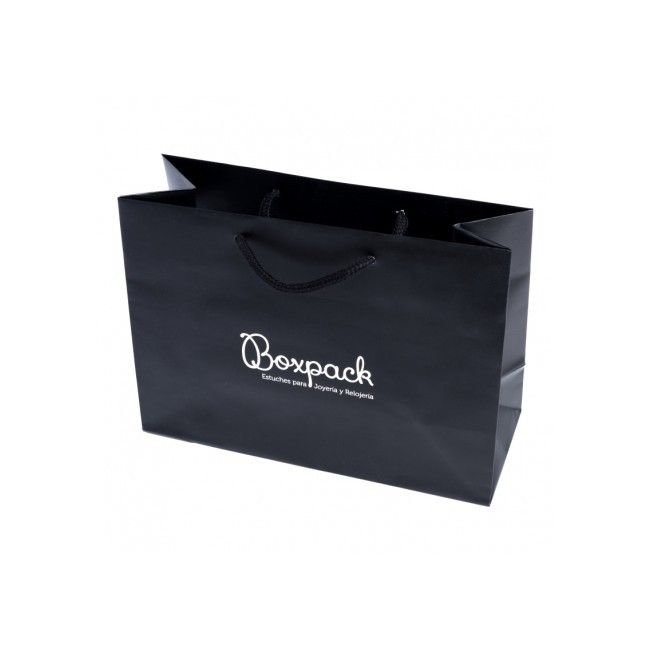 Saco de papel mate para joias e relógios, preto 250 x 180 x 100 mm B-LA-N
