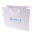 Matte weiße Papiertragetasche mit weißem Griff für Schmuck und Uhren 340 x 280 x 130 mm B-XL-B-B