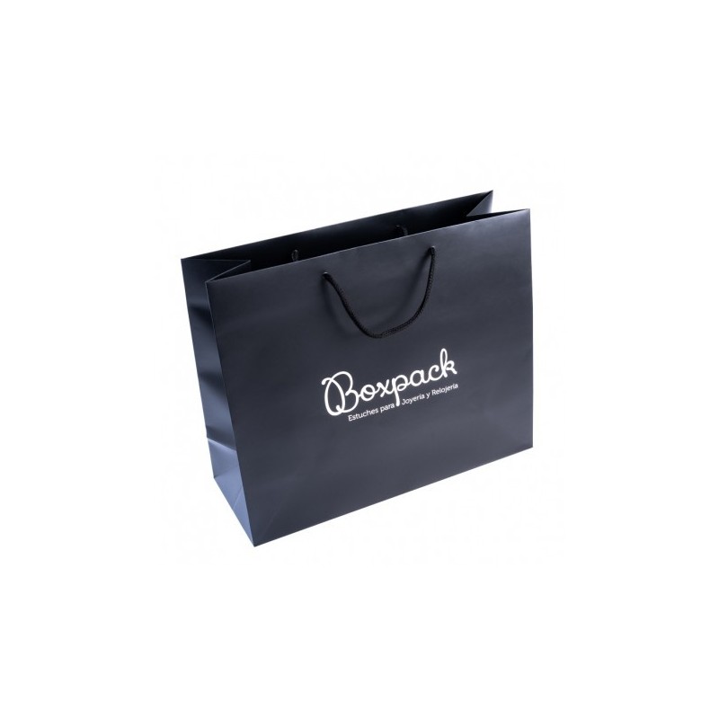 Bolsa de papel mate negro para joyería bisutería y relojería 340x280x130 mm B-XL-N