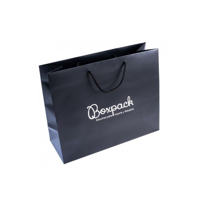 Sac en papier mat pour bijoux et montres, noir 340 x 280 x 130 mm B-XL-N
