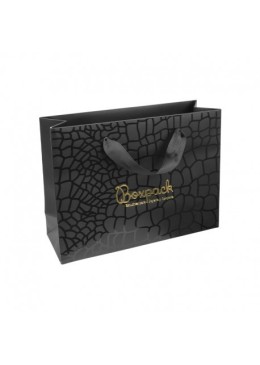 Bolsa de papel uvi para joyería bisutería y relojería negra 200x150x70 mm BV-MA