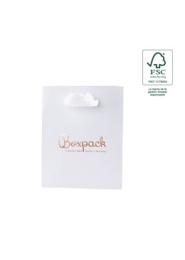 Bolsa de papel ecológica FSC blanco para joyería, bisutería y relojería FE-B-M-B