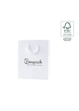 Bolsa de papel ecológica FSC blanco para joyería, bisutería y relojería FE-B-M-B