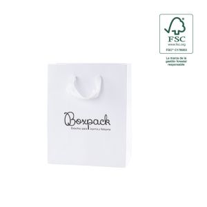 FSC® paper bag for jewelry and watches, white FE-B-M-B