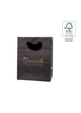 Bolsa de papel ecológica FSC negro para joyería, bisutería y relojería FE-B-M-N