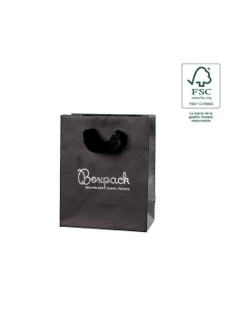 Bolsa de papel ecológica FSC negro para joyería, bisutería y relojería FE-B-M-N