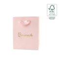 Bolsa de papel ecológica FSC rosa cuarzo para joyería, bisutería y relojería FE-B-M-RC
