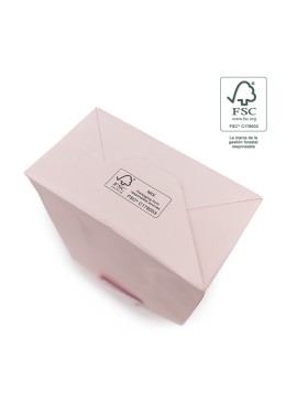 Bolsa de papel ecológica FSC rosa cuarzo para joyería, bisutería y relojería FE-B-M-RC