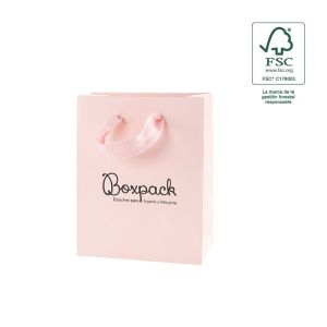 FSC® paper bag for jewelry and watches, rose quartz FE-B-M-RC