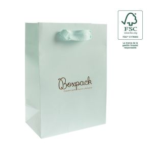 Sac en papier FSC® pour bijoux et montres, aigue-marine 180 x 250 x 100 mm FE-B-L-AQ