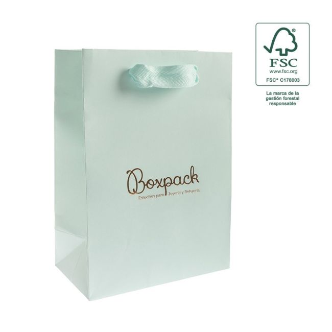 Shopper di carta FSC® per gioielli e orologi, acquamarina 180 x 250 x 100 mm FE-B-L-AQ