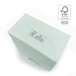 FSC® paper bag for jewelry and watches, aquamarine 180 x 250 x 100 mm FE-B-L-AQ