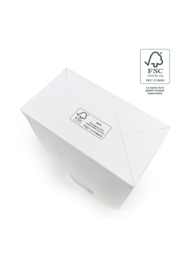 Bolsa de papel ecológica FSC blanco para joyería, bisutería y relojería 180x250x100  mm FE-B-L-B