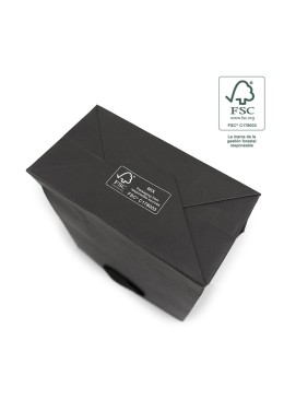 Bolsa de papel ecológica FSC negro para joyería, bisutería y relojería 180x250x100 mm FE-B-L-N