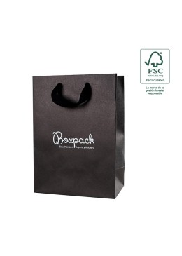 Bolsa de papel ecológica FSC negro para joyería, bisutería y relojería 180x250x100 mm FE-B-L-N