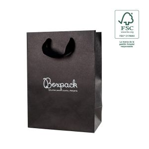 Sac en papier FSC® pour bijoux et montres, noir 180 x 250 x 100 mm FE-B-L-N