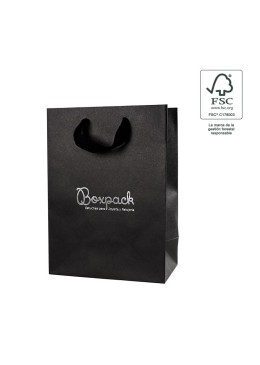Bolsa de papel ecológica FSC negro para joyería, bisutería y relojería 180x250x100 mm FE-B-L-N