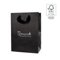 Bolsa de papel ecológica FSC negro para joyería, bisutería y relojería 180x250x100 mm FE-B-L-N