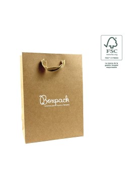 Bolsa de papel ecológica FSC kraft para joyería, bisutería y relojería 180x250x100 mm FE-B-L-K