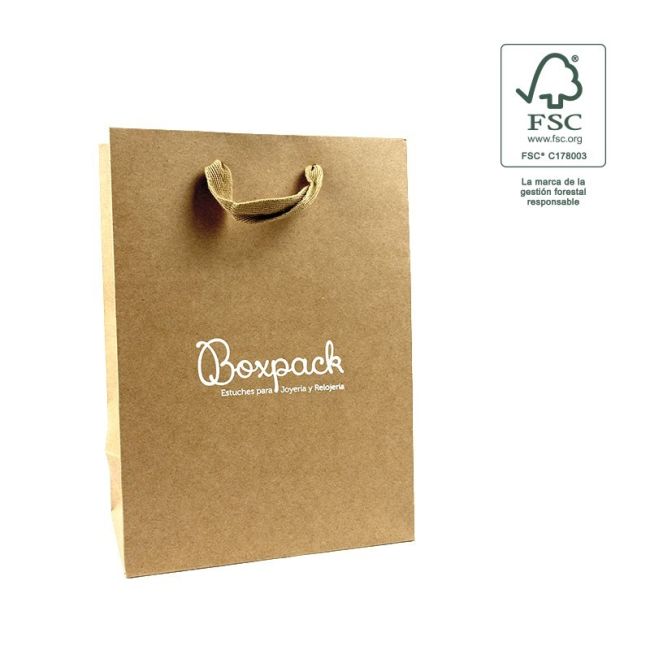 Sac en papier FSC® pour bijoux et montres, kraft 180 x 250 x 100 mm FE-B-L-K
