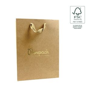 FSC® paper bag for jewelry and watches, kraft 180 x 250 x 100 mm FE-B-L-K