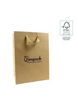 Bolsa de papel ecológica FSC kraft para joyería, bisutería y relojería 180x250x100 mm FE-B-L-K