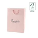 Bolsa de papel ecológica FSC rosa cuarzo para joyería, bisutería y relojería 180x250x100 mm FE-B-L-RC