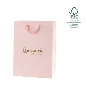 FSC®-Papiertragetasche in Rosenquarz für Schmuck und Uhren 180 x 250 x 100 mm FE-B-L-RC